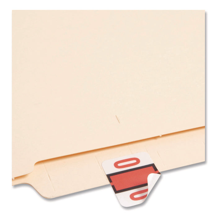 Numerical End Tab File Folder Labels, 0-9, 1 x 1.25, White, 500/Roll, 10 Rolls/Box