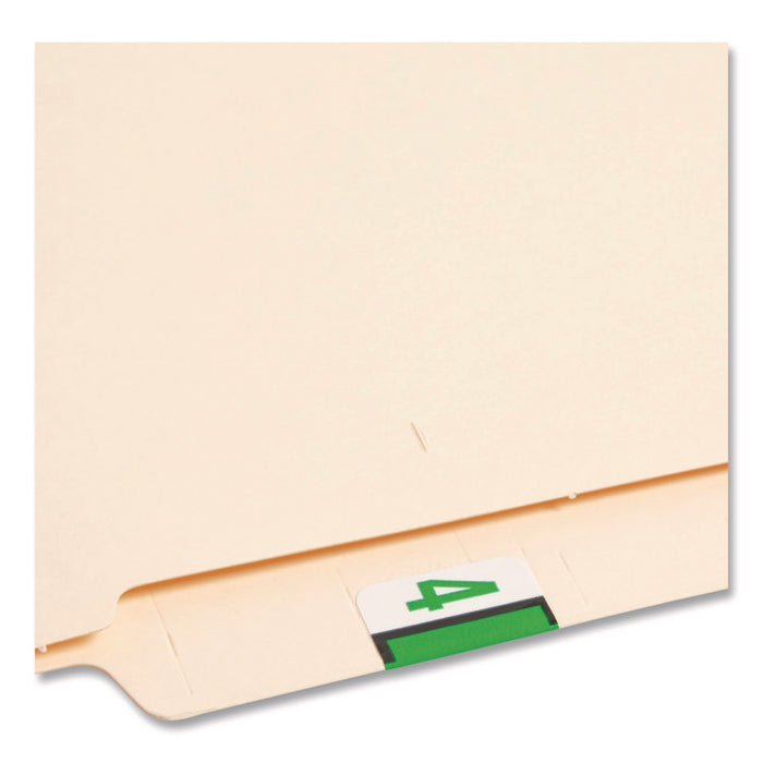 Numerical End Tab File Folder Labels, 4, 1 x 1.25, White, 500/Roll