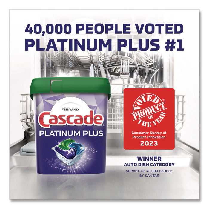 Platinum Plus ActionPacs Dishwasher Detergent Pods, Fresh Scent, 26.6 oz Tub, 47/Tub, 3 Tubs/Carton