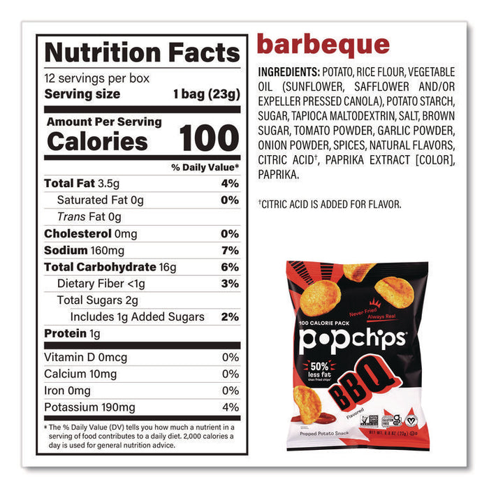 Potato Chips, Variety Pack, Barbeque, Sea Salt, Sour Cream and Onion, 0.8 oz Bag, 30/Pack
