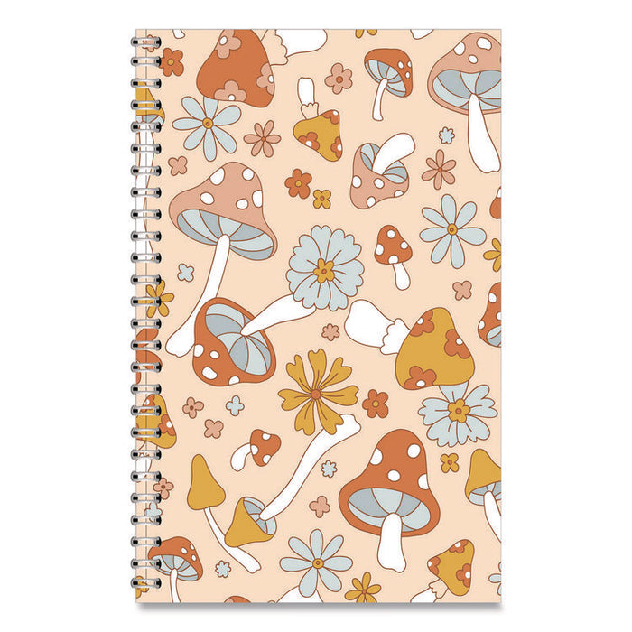 Recycled Non-Dated Monthly/Weekly Planner, Mushrooms, Multicolor Cover, Undated