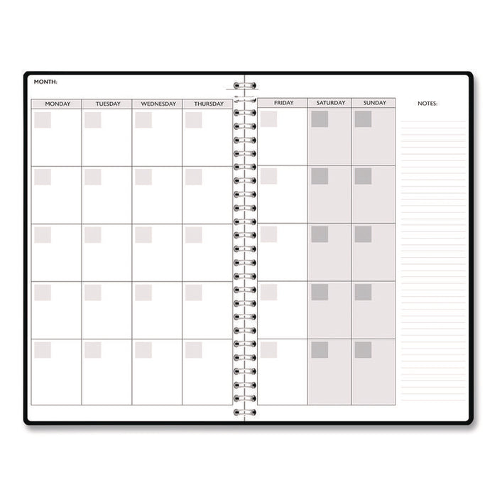 Recycled Non-Dated Monthly/Weekly Planner, Abstract Faces, Black/White Cover, Undated