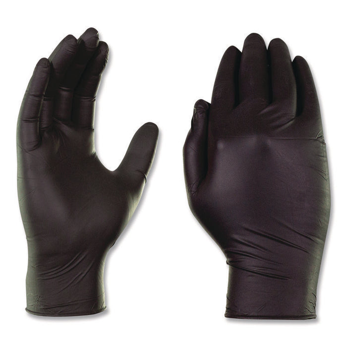 Nitrile Exam Gloves, Powder-Free, Small, 6 mil Thick, 9.5" Long, Black, 100/Box