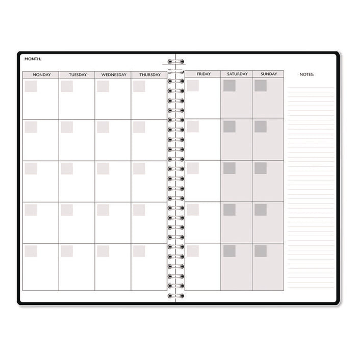 Recycled Non-Dated Monthly/Weekly Planner, Gold and Smoke, Multicolor Cover, Undated