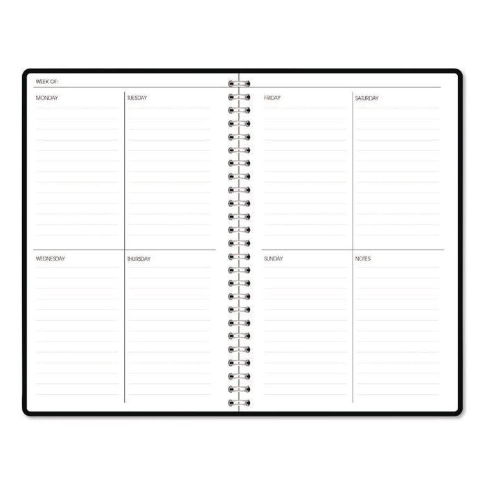 Recycled Non-Dated Monthly/Weekly Planner, Black and White Floral, Black/White Cover,  Undated