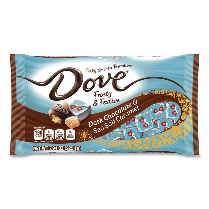 Promises Frosty and Festive Dark Chocolate and Sea Salt Caramel Candy, 7.94 oz Bag