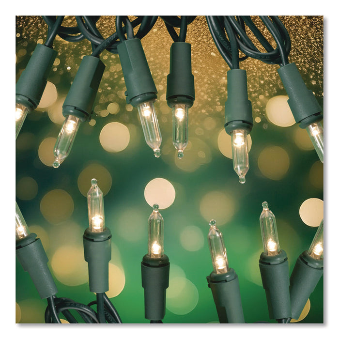 Indoor/Outdoor LED Holiday String Lights, 60 Bulbs/String, 25 ft String, White/Green Wire, 2 Strings