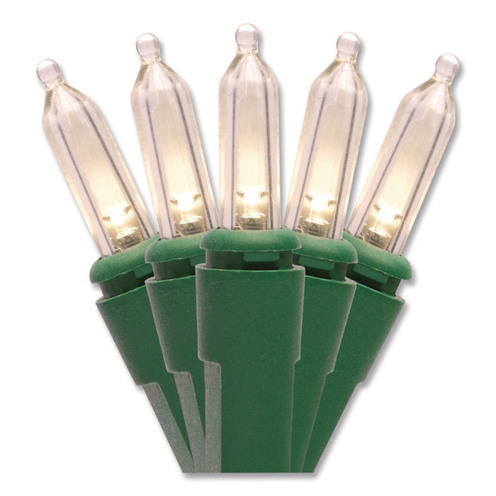 Indoor/Outdoor LED Holiday String Lights, 60 Bulbs/String, 25 ft String, White/Green Wire, 2 Strings