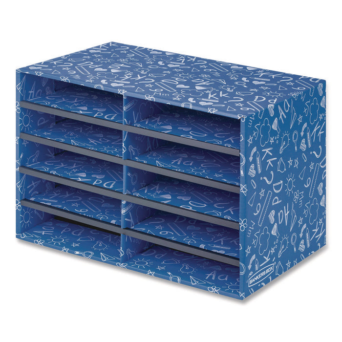 Classroom Collection Literature Sorter, 10 Sections, 19.5 x 12.27, Blue