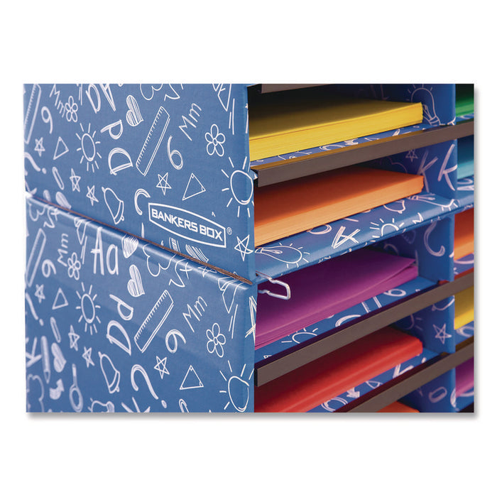 Classroom Collection Literature Sorter, 10 Sections, 19.5 x 12.27, Blue