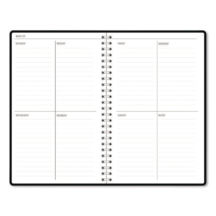 Recycled Non-Dated Monthly/Weekly Planner, Cherry Blossoms, Black/White Cover, Undated