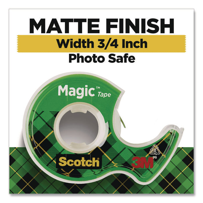 Magic Tape in Handheld Dispenser, 1" Core, 0.75" x 24.9 ft., Clear, 2/Pack