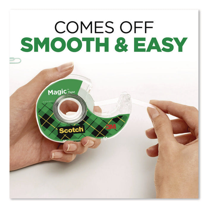 Magic Tape in Handheld Dispenser, 1" Core, 0.75" x 24.9 ft., Clear, 2/Pack