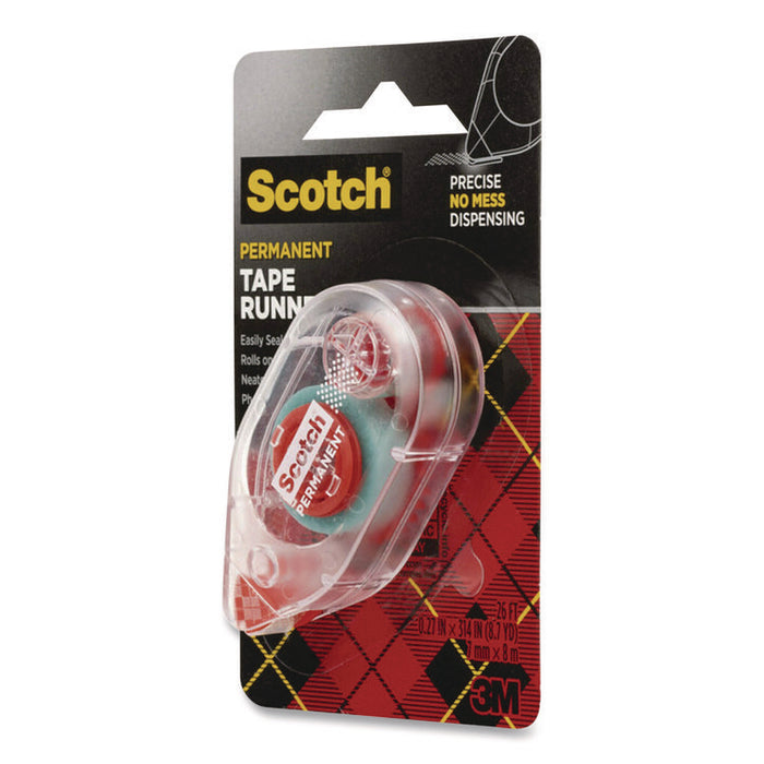 Tape Runner, 0.27" x 26 ft, Dries Clear