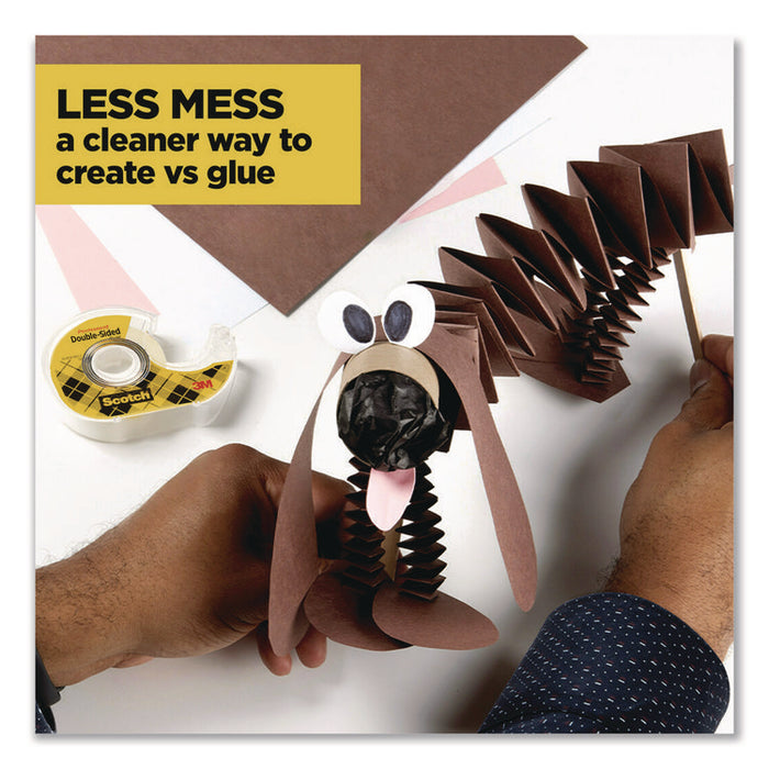 Double-Sided Permanent Tape in Handheld Dispenser, 1" Core, 0.5" x 500", 6/Pack