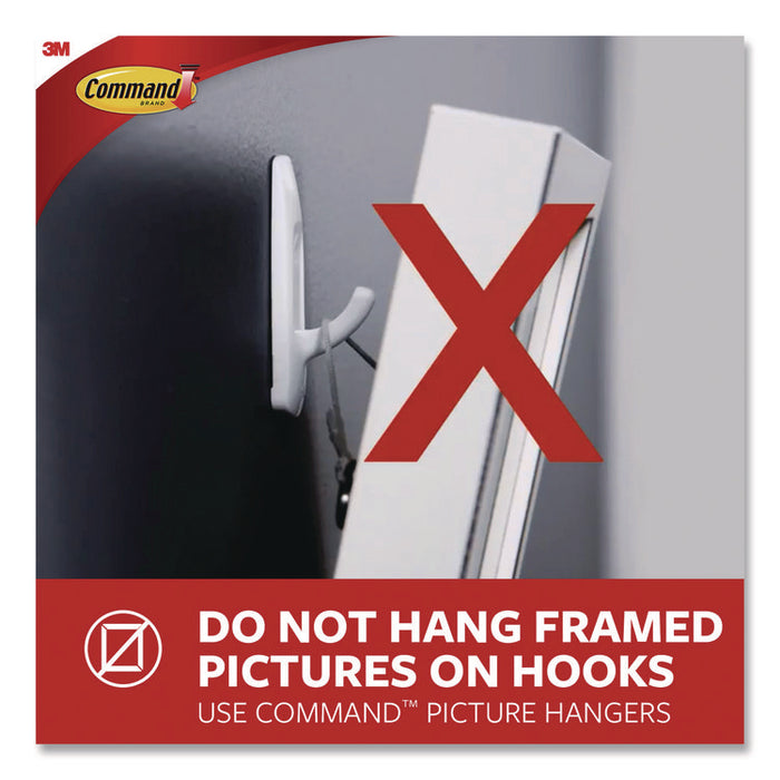 Large Utility Hooks, Plastic, White, Supports 5 lb, 12/Pack