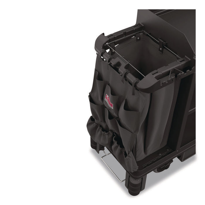 8-Pocket Organizer for Suncast Commercial Full-Size and Compact Housekeeping Carts, 19.5" x 1.67" x 26.83", Black