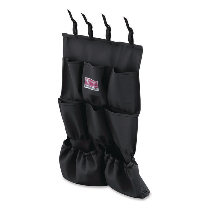 8-Pocket Organizer for Suncast Commercial Full-Size and Compact Housekeeping Carts, 19.5" x 1.67" x 26.83", Black
