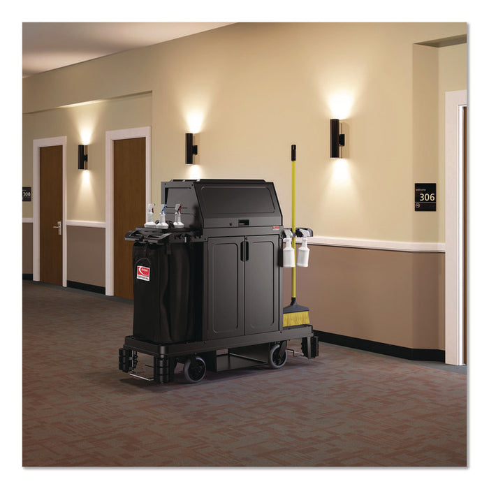 Lockable Hood Accessory for Suncast Commercial Full-Size Housekeeping Carts HKC1000/HKC2000, Plastic, Black