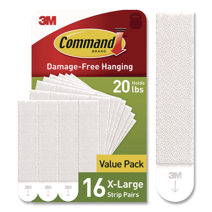 Damage-Free Hanging Picture Hanging Strip Pairs, Holds up to 5 lb, White, 16/Pack