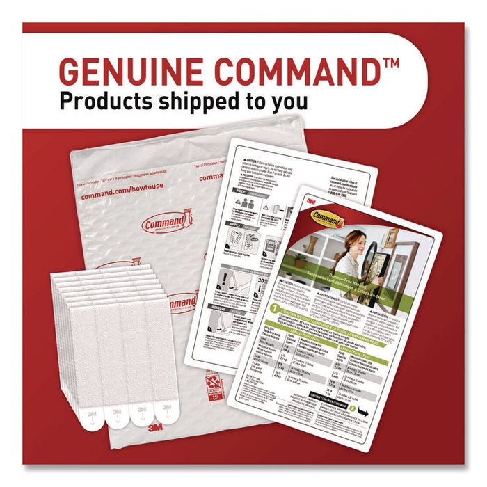 Damage-Free Hanging Picture Hanging Strip Pairs, Holds up to 5 lb, White, 16/Pack