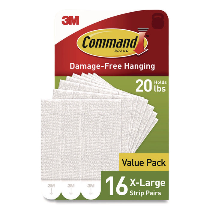 Damage-Free Hanging Picture Hanging Strip Pairs, Holds up to 5 lb, White, 16/Pack