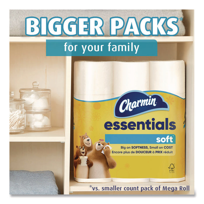 Essentials Soft Bathroom Tissue, Septic Safe, 2-Ply, White, 330 Sheets/Roll, 9 Rolls/Pack, 4 Packs/Carton