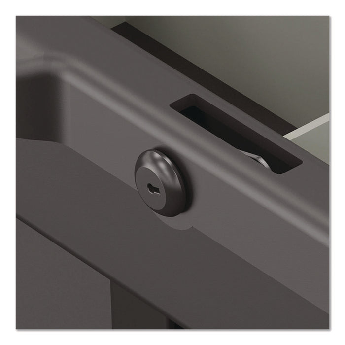 Lockable Slide Drawer with Dividers for Suncast Commercial Full-Size Housekeeping Carts HKC1000/HKC2000, Plastic, Black