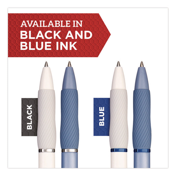S-Gel Fashion Barrel Gel Pen, Retractable, Medium 0.7 mm, Black Ink, Pearl White Barrel, 8/Pack