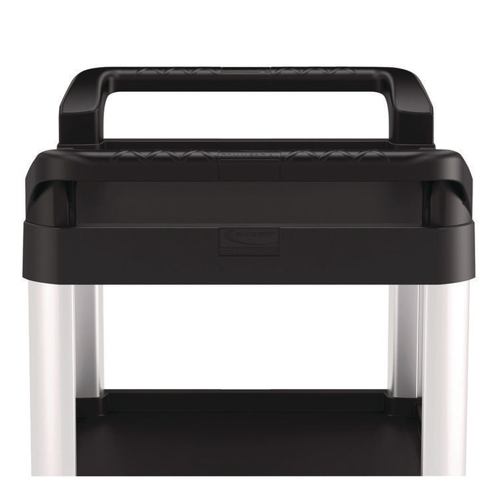 Three-Shelf Service Cart, Metal/Plastic, 3 Shelves, 300 lb Capacity, 20" x 39.85" x 38.17", Black
