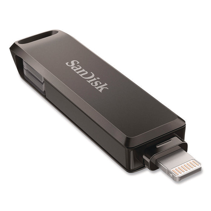 Dual Phone USB 3.2 Type-C/Lightning Flash Drive, 256 GB, Black