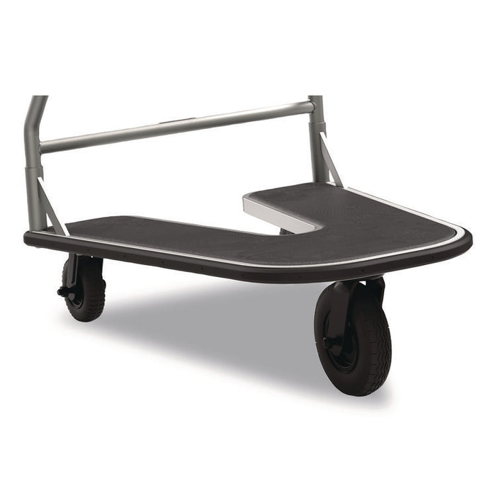 Nesting Luggage Cart with Rubber Platform, Capacity, 300 lb Capacity, 27 x 37 x 37.5, Silver/Black
