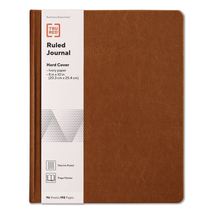 Hardcover Business Journal with Elastic Closure, 1-Subject, Narrow Rule, Cognac Cover, (96) 10 x 8 Sheets