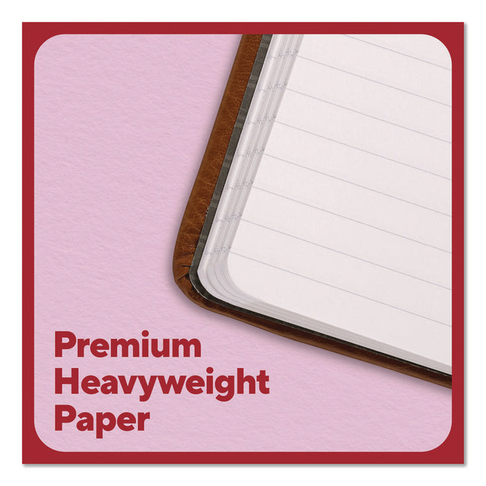 Flexible-Cover Business Journal with Elastic Closure, 1-Subject, Narrow Rule, Cognac Cover, (128) 8 x 5.5 Sheets