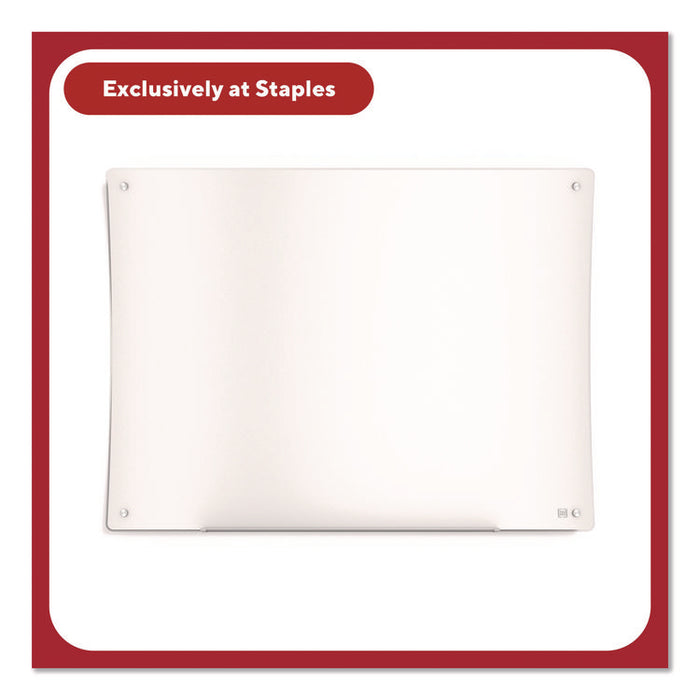 Curved Magnetic Glass Dry Erase Board, 3 ft x 4 ft, White Surface