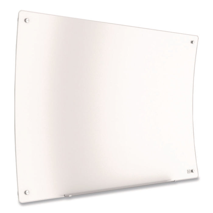 Curved Magnetic Glass Dry Erase Board, 3 ft x 4 ft, White Surface