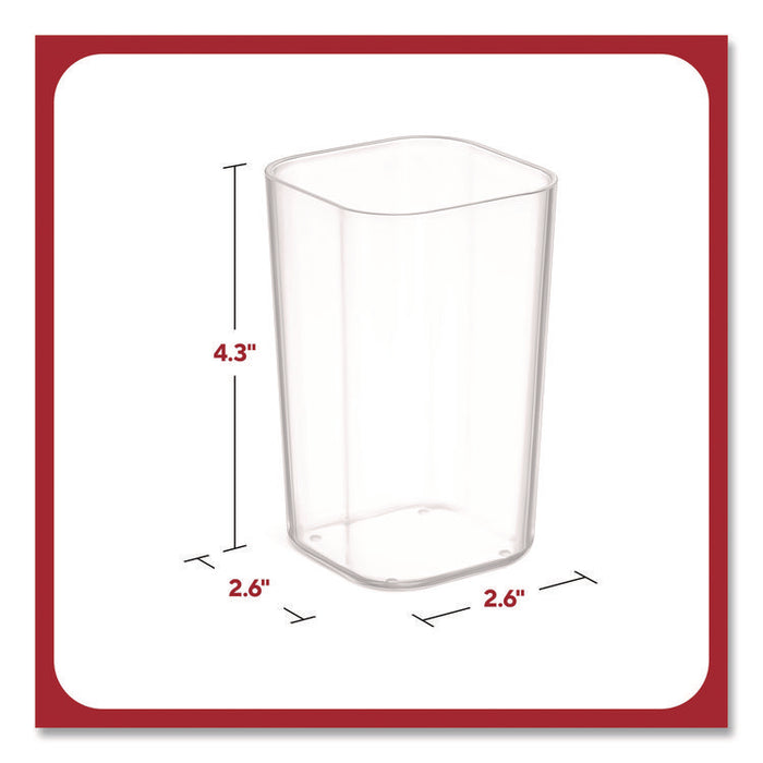 Stackable Plastic Pencil Cup, 2.61 x 2.61 x 4.3, Clear