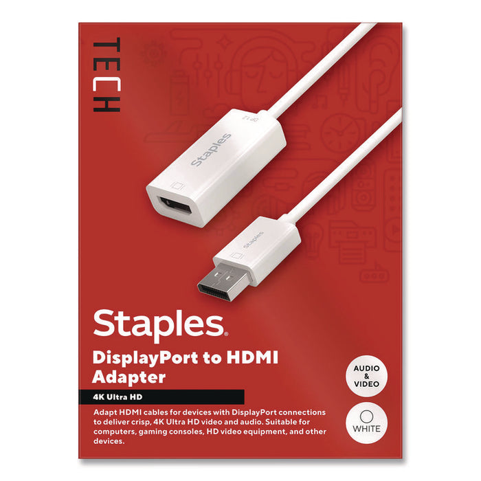 DisplayPort to HDMI Audio/Video Adapter, 6", White