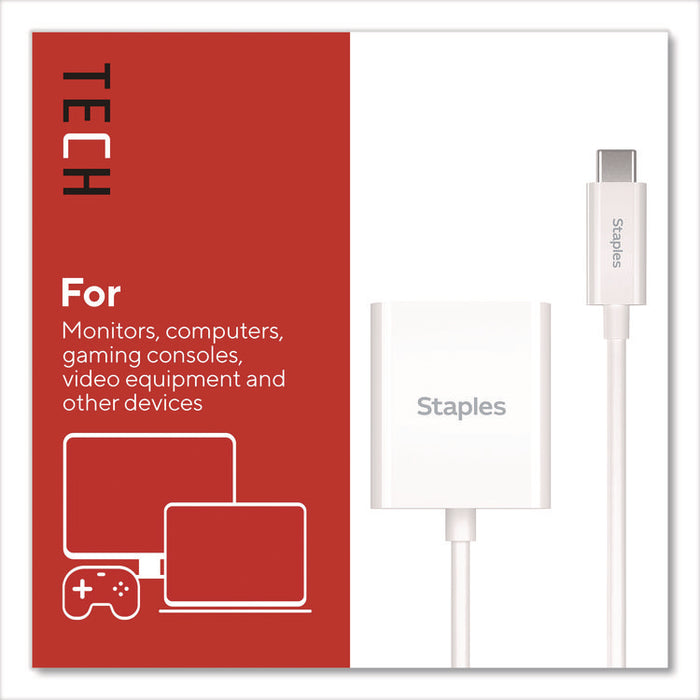 USB-C to VGA Audio/Video Adapter, 6", White