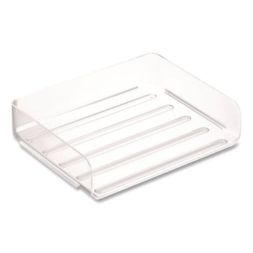 Clear Side Load Stackable Plastic Letter Tray, Letter Size, 9.72 x 12.63 x 3.01
