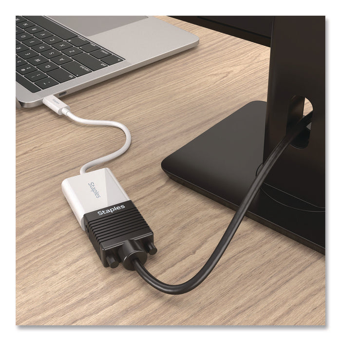USB-C to VGA Audio/Video Adapter, 6", White