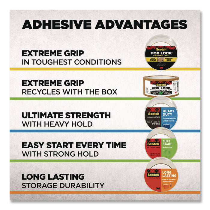 3850 Heavy-Duty Packaging Tape, 3" Core, 1.88" x 43.7 yd, Clear, 6/Pack