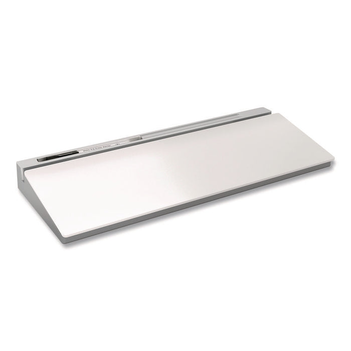 Glass Desktop Dry Erase Board, 18.1" x 5.9", White Surface, Aluminum Frame