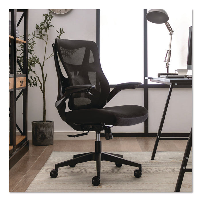 ErgoMax Mesh Swivel Task Chair, Supports Up to 275 lb, 19" x 22.75" Seat Height, Black Back/Seat, Black Base