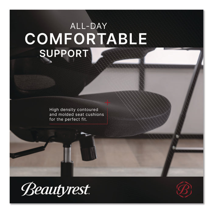 ErgoMax Mesh Swivel Task Chair, Supports Up to 275 lb, 19" x 22.75" Seat Height, Black Back/Seat, Black Base
