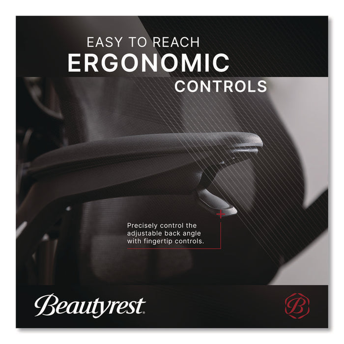 ErgoMax Mesh Swivel Task Chair, Supports Up to 275 lb, 19" x 22.75" Seat Height, Black Back/Seat, Black Base