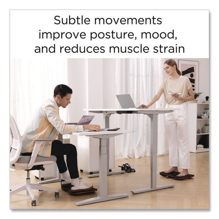 Electric Sit-Stand Desk with Micromovement Functionality, 55.1" x 27.5" x 25.5" to 51.1", White/Gray