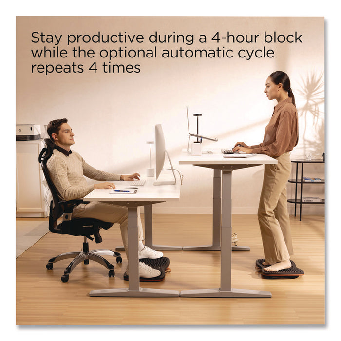 Electric Sit-Stand Desk with Micromovement Functionality, 55.1" x 27.5" x 25.5" to 51.1", White/Gray