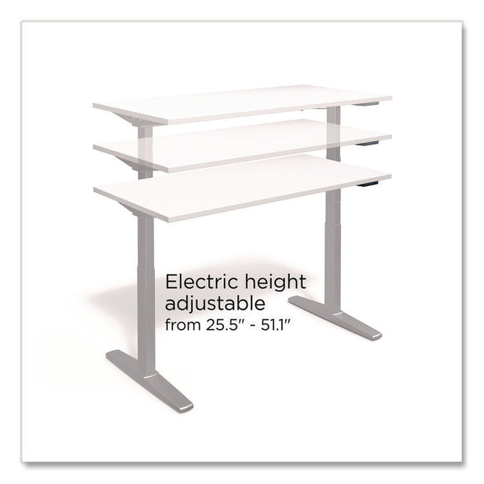 Electric Sit-Stand Desk with Micromovement Functionality, 55.1" x 27.5" x 25.5" to 51.1", White/Gray