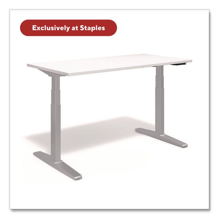 Electric Sit-Stand Desk with Micromovement Functionality, 55.1" x 27.5" x 25.5" to 51.1", White/Gray